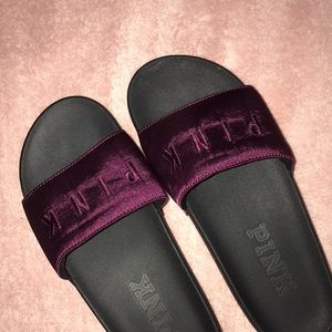 Victoria Secret Pink burgundy slides